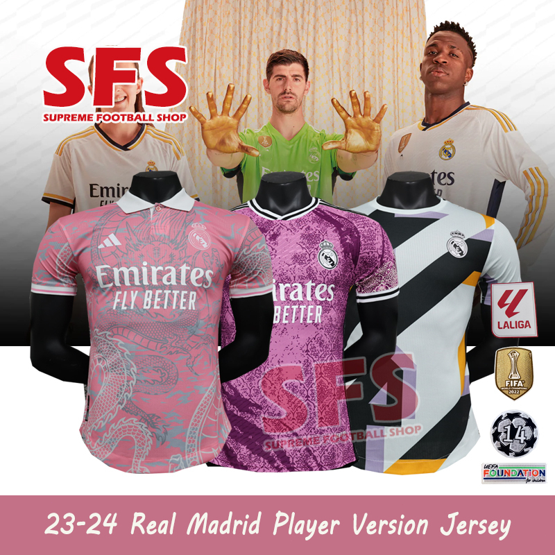 【SFS】 Top Quality 23-24 Player Version Real Madri.d Soccer Football Jersey T-shirt Tight Fitting Waist Area S-2XL