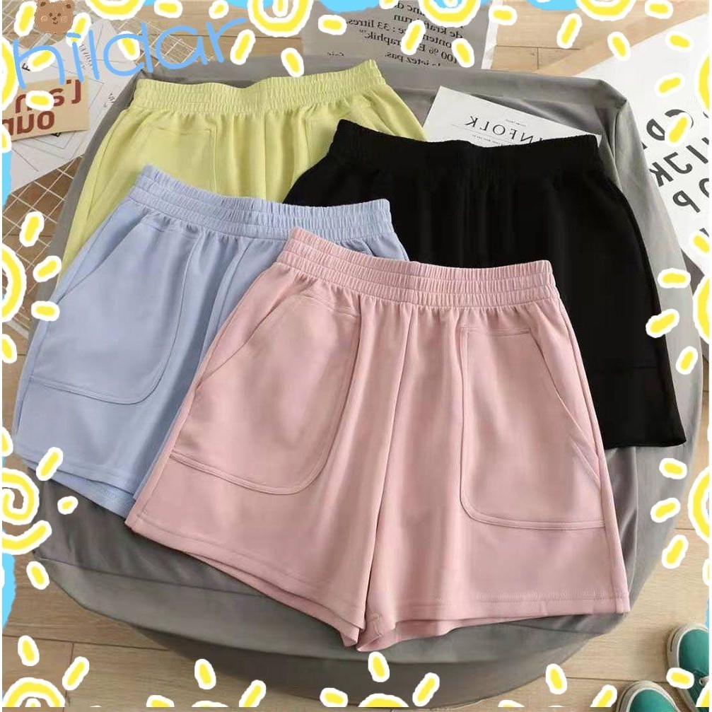 HILDAR Women Shorts Summer Female High Waist Casual Elastic Short Pants