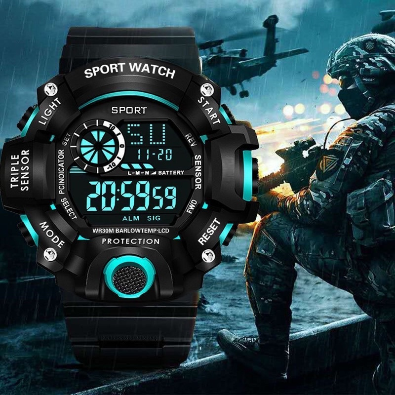 1pcs Luminous Digital Outdoor Ladies Men's Electronic Watch